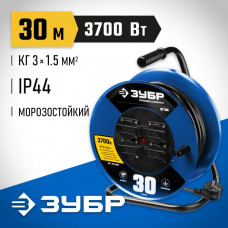 ЗУБР  КГ-315 КГ 3х1.5 30м 3700Вт IP44, Силовой удлинитель на стальной катушке (55080-30)