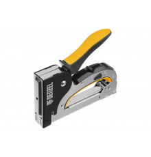 Мебельный степлер Denzel стальной корпус, быстрая загрузка, регулировка силы удара, тип 53, 4-14 мм 40211