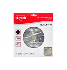 Диск пильный по дереву (210х30 мм; 2.4 мм; 36Z) Elitech 1820.054500
