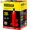 STAYER 20 т, 242-452 мм, домкрат бутылочный гидравлический RED FORCE 43160-20_z01 Professional