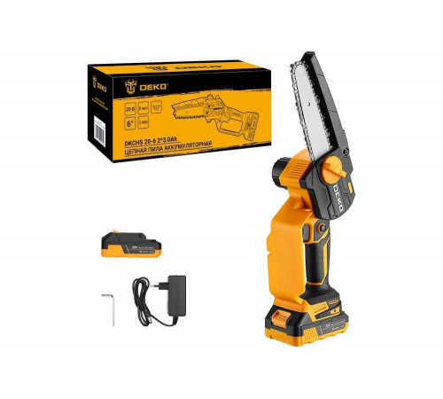 Пила цепная аккумуляторная DEKO DKCHS 20-6, 20В, 2x3.0Ач 063-4481-1