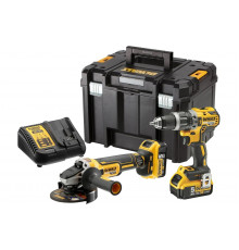 Ударная дрель-шуруповерт DCD796 + углошлифмашина DCG405 DEWALT 2 батареи DCB184 5.0Ah, зарядное устройство DCB115, чемодан TSTAK VI DCK2080P2T-QW