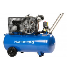 Компрессор NORDBERG 2х поршн., ременной, чугунная головка, 220В, ресив. 100л, 320л/мин NCE100/360