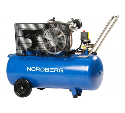 Компрессор NORDBERG 2х поршн., ременной, чугунная головка, 220В, ресив. 100л, 320л/мин NCE100/360