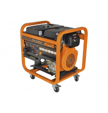 Генератор CARVER PPG-11000DE дизель, LT-1100F, 8,5/9,5 кВт, 220 В, бак 20л, э/старт, колеса, медь 01.020.00025