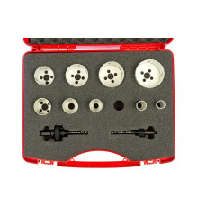 Набор коронок Bi-Metall HSSE-Co8 (9 шт; 19-64 мм; 2 адаптера) RUKO 126306