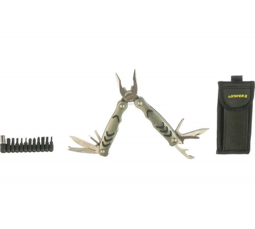 STAYER 12 в 1, рукоятка 105 мм, с битами, многофункциональный инструмент 22852_z01