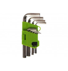 Набор коротких имбусовых ключей HEX, 1.5-10мм, 45Х, 9 шт, никель СИБРТЕХ 12317