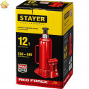 STAYER 12 т, 230-465 мм, домкрат бутылочный гидравлический RED FORCE 43160-12_z01 Professional