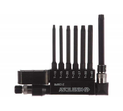 Набор вставок (бит) 1/4 дюйма с L-образным битодержателем TORX T10-T40 50 мм, 8 предметов King Tony 2128PR