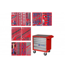 Набор инструментов МАСТЕР в красной тележке, 205 предметов МАСТАК 52-205R