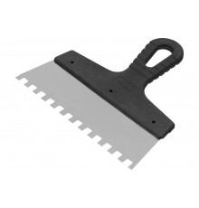 Шпатель из нержавеющей стали, 200 мм, зуб 8x8 мм, пластмассовая ручка СИБРТЕХ 85473