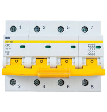 Автоматический выключатель IEK ВА 47-100, 4Р, 80А, 10 кА, х-ка С MVA40-4-080-C