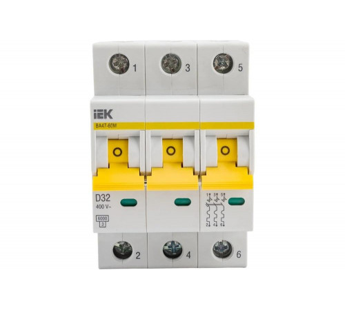 IEK ВА47-60M: надежный автоматический выключатель 0.302, 75мм, 18мм, 84мм, Арт. MVA31-3-032-D