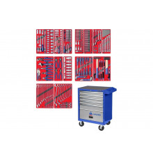 Набор инструментов ЛИДЕР в синей тележке, 270 предметов МАСТАК 52-270B