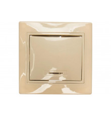 1клавишный выключатель IEK КВАРТА в сборе, кремовый, с индикатором EVK11-K33-10-DM