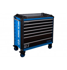 Инструментальная тележка KING TONY "SQUAD" 7 выдвижных ящиков, широкая 87SQ33-7B-BK