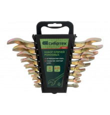 Набор рожковых ключей СИБРТЕХ 6-22 мм, желтый цинк, 8 шт. 15280