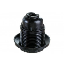 Карболитовый патрон с кольцом IEK, Пкб27-04-К11 Е27, черный, индивидуальный пакет EPK11-04-02-K01