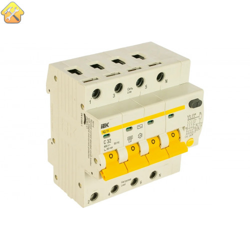 Differential Switch IEK АД-14 4P, C, 32A, 30mA