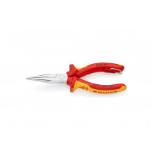 Плоские круглогубцы с режущими кромками со страховочным креплением 160 мм KNIPEX KN-2506160TBK