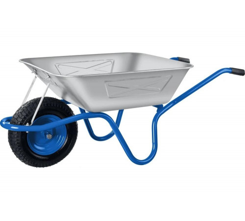 ЗУБР 130 л, 250 кг, одноколесная, с широким пневматическим колесом, тачка строительная ПТ-250 39907