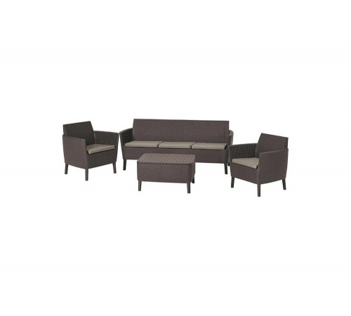 Комплект с тройным диваном Keter Salemo 3 seater set коричневый 238591