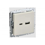 Розетка USB IEK Brite a+c 18вт рю11-1-бркр бежевый BR-U22-018-K10