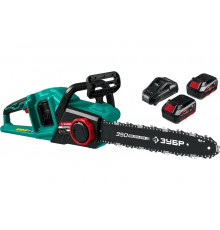 Бесщеточная цепная пила ЗУБР 2x18 В, 4 А*ч ПЦЛ-3635-42