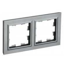 2-местная рамка IEK Brite ру-2-брс сталь BR-M22-K46