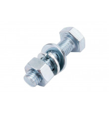 Болт с шестигранной головкой в комплекте с гайкой, шайбой, шайбой пружинной, ЗУБР, МАСТЕР, 303436-10-040