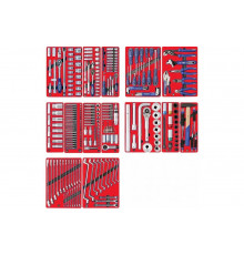 Набор инструментов для тележки МАСТАК ПРОФИ 14 ложементов, 299 предметов 5-00299