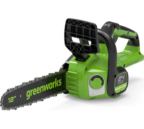 Цепная пила аккумуляторная GreenWorks 2005807USB4, 24V, 30см, бесщеточная, c 1хАКБ 2 Ач c USB и ЗУ 2007007USB2