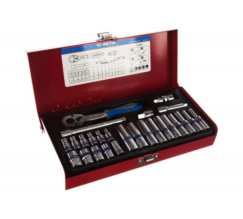 Набор торцевых головок 1/4 дюйма 4-12 мм, 26 предметов King Tony 2526MR