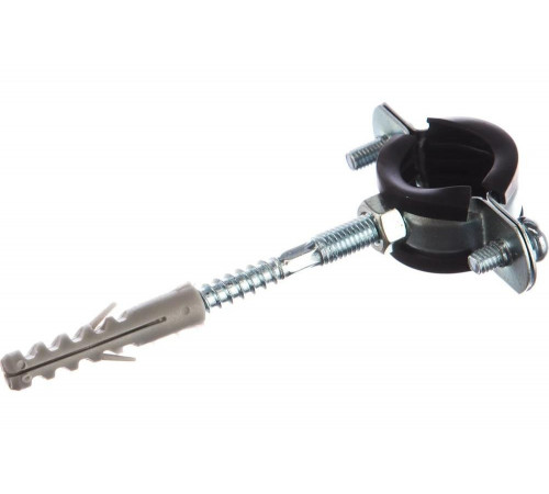 ЗУБР 1 шт., 3/4", оцинкованный, в комплекте с сантехнической шпилькой и дюбелем, хомут трубный с гайкой 37866-25-29 Мастер