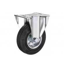 Промышленное усиленное колесо FRC 63 (160 мм, площадка, неповоротное, черная резина, роликоподшипник) TOR 1027192