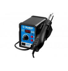 Термовоздушная цифровая паяльная станция ЗУБР 100-500C, шаг 1C, 120л/мин, 650Вт, 3 насадки 55350