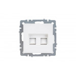 Двойная компьютерная розетка rj45 IEK Brite рк10-2-брб категория 5e, белый BR-K20-1-K01