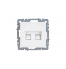 Двойная компьютерная розетка rj45 IEK Brite рк10-2-брб категория 5e, белый BR-K20-1-K01