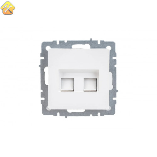 IEK Brite - двойная компьютерная розетка RJ45 рк10-2-брб