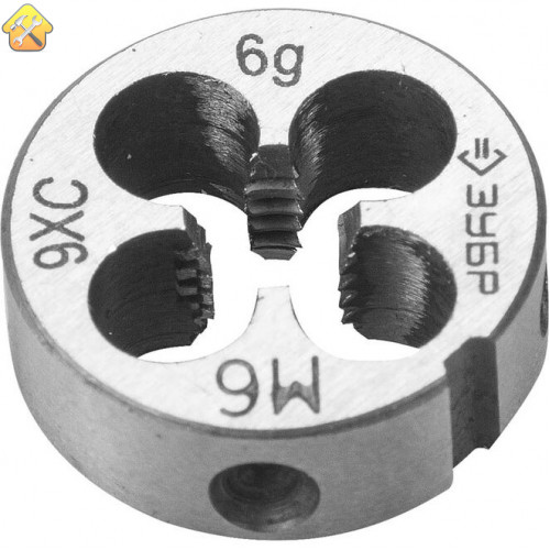 ЗУБР М6 x 1.0 мм, 9ХС, круглая ручная, плашка 4-28022-06-1.0