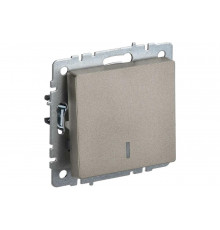 1-клавишный выключатель IEK Brite с индикацией 10а вс10-1-1-брш шампань BR-V10-1-10-K37