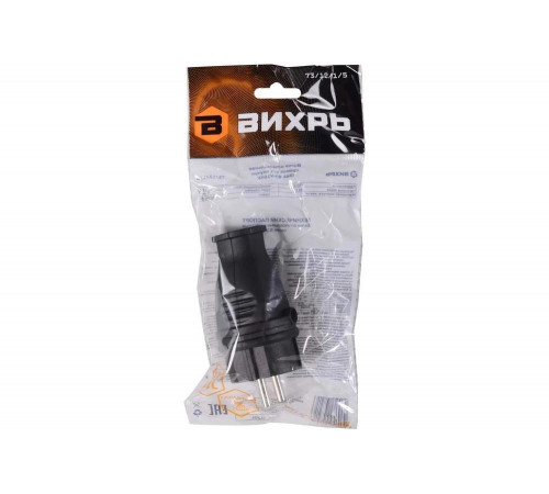 Вилка прямая Вихрь с/з, каучук IP44 16А 250В 73/12/1/5