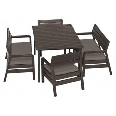 Комплект с обеденным столом Keter Delano set with Lima table 160 коричневый 235952