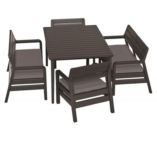 Комплект с обеденным столом Keter Delano set with Lima table 160 коричневый 235952