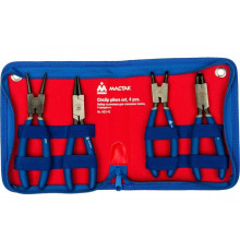 Набор съемников для стопорных колец (4 предмета в футляре на молнии) МАСТАК 033-4Z