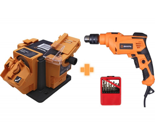 Набор инструментов Ресанта: дрель ДУ-850 + заточный многофункциональный станок СЗМ-65 + сверла 19 штук 902/40