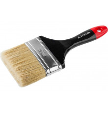 Плоская кисть STAYER Professional Universal светлая натуральная щетина, деревянная ручка, 100мм, 4" 0104-100