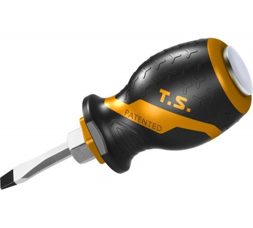 Шлицевая отвертка TOLSEN GRIPro Slotted 6.5 мм, 38 мм, силовая TT20138