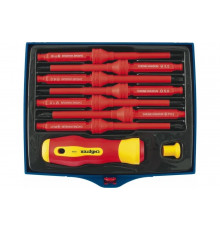 Диэлектрическая отвертка со сменными жалами СИБРТЕХ до 1000В 9 предметов 12938